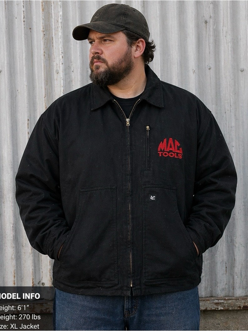 Vintage Mac Tools Jacket Xl Black Red Embroidered Logo Chase Authentics Workwear
